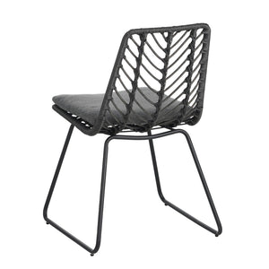 English Elm 9 Piece Outdoor Wicker Dining Set Seats 8 with Iron Frame Pe Rattan Patio Table N762S000023AAE