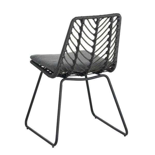 English Elm 7 Piece Outdoor Dining Set Acacia Wood Top Iron Hairpin Legs Pe Rattan Chairs Patio N762S000022AAE