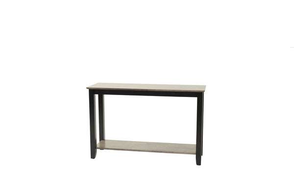 English Elm Modern Walnut Veneer Console Table with Open Shelf, Solid Rubberwood Legs, Sleek Living Room Accent Piece Black,Black+ Gray,Gray 20 L x 5 W x 51 H B011P396180