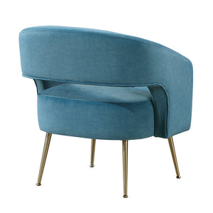 English Elm Modern Velvet Accent Chair Plush Foam Seat Gold Leg Base for Living Room Teal B011P458634