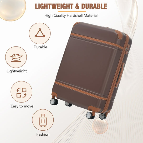 English Elm Hardshell 3 Piece Abs Luggage Set with Tsa Lock Spinner Wheels and Cosmetic Case N732P171585O