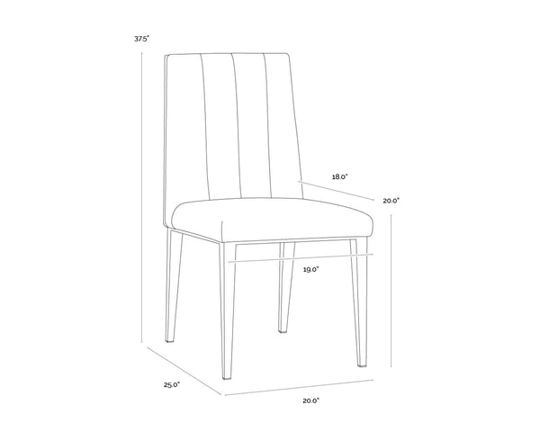 Sunpan WILBUR Dining Chair - Stylish Ivanhoe Mineral Faux Leather with Durable Stainless Steel Legs & Comfort 112519