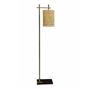 English Elm Ashcroft Furniture - Tall Corner Floor Lamp - Elegant Bamboo Shade Light For Cozy Living Rooms, Bedrooms & Office Spaces B183P315096