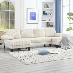 English Elm U-Shaped 4-Seat Sofa With Double Chaise - Luxurious Velvet Comfort For Modern Living Spaces W2705S00014-GIGA