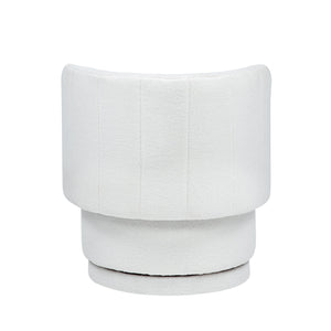 English Elm 360 Swivel Bouclé Sofa Chair with Hidden Storage Compartment, Ergonomic Plush Cushioning for Cozy Living Spaces Beige 28.75 L x 28 W x 20.5 H W1716P196476