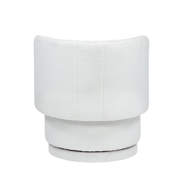 English Elm 360 Swivel Bouclé Sofa Chair with Hidden Storage Compartment, Ergonomic Plush Cushioning for Cozy Living Spaces Beige 28.75 L x 28 W x 20.5 H W1716P196476