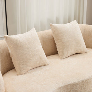 English Elm Beige Curved Loveseat Sofa with Round Arms, 2 Pillows, Foam+Spring Comfort, No Assembly, Compact Stylish Seating W3612P348747