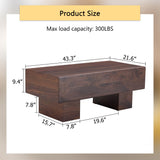 English Elm Modern Simple Walnut Colored Texture Sticker Mdf Coffee Table - 43.3"X21.6"X17.2" Practical Model.Making It An Ideal Addition To Any Living Room Or Apartment.