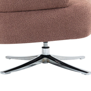English Elm Cuddle-style linen swivel chair with 360° rotation, wrap-around cradle design for cozy compact spaces Red W3248P354265