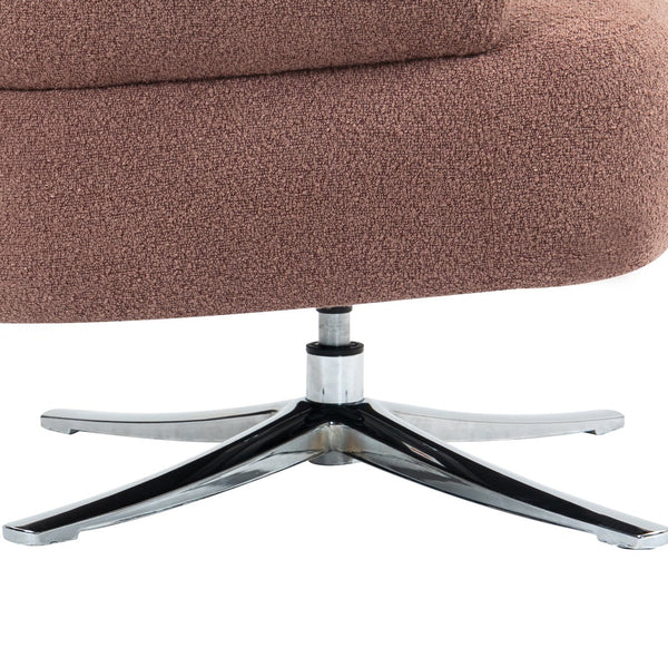 English Elm Cuddle-style linen swivel chair with 360° rotation, wrap-around cradle design for cozy compact spaces Red W3248P354265