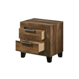 English Elm Rustic Oak 2-Drawer Nightstand