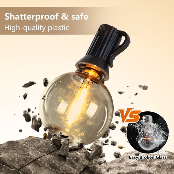 English Elm 197ft Outdoor Led String Lights 100 G40 Shatterproof Bulbs Warm Amber Patio Glow W1340P425345