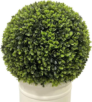 English Elm 24" Ball Topiary with Durable Magnesia Pot | Lifelike Faux Plant for Indoor & Outdoor Décor White W1550P288698