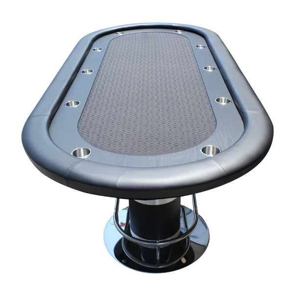 English Elm 96" Oval Poker Table Seats 10 with Waterproof Felt Racetrack and Cup Holders W2748S00032