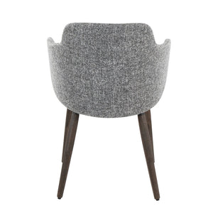 English Elm Dining/accent Chair Set of 2 Walnut Wood Legs Grey Upholstered Farmhouse Seating B202S02191