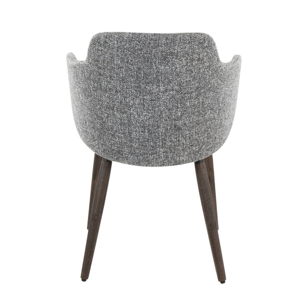English Elm Dining/accent Chair Set of 2 Walnut Wood Legs Grey Upholstered Farmhouse Seating B202S02191