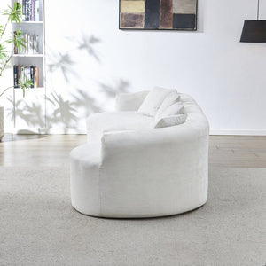 English Elm 111" L Shaped Cloud Sofa Plush Chenille Upholstered High Density Foam Apartment Living Room Beige W1669S00057
