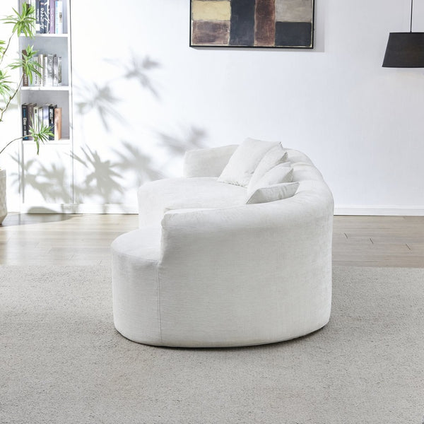 English Elm 111" L Shaped Cloud Sofa Plush Chenille Upholstered High Density Foam Apartment Living Room Beige W1669S00057