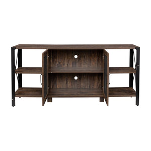English Elm Tv Stand For Living Room & Bedroom - 80" Industrial Farmhouse Media Console With Open Shelves W331S00123-GIGA