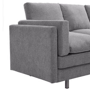 English Elm Modern Three Seat Chenille Sofa with Pocket Spring Cushions for Living Rooms Light Grey N763P351754R