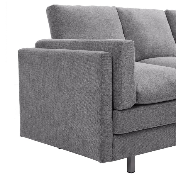 English Elm Modern Three Seat Chenille Sofa with Pocket Spring Cushions for Living Rooms Light Grey N763P351754R