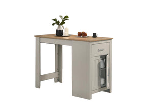 English Elm Alfonso Oak Finish Counter Height Dining Table with Built-in Cabinet Drawer Storage B2749P413181