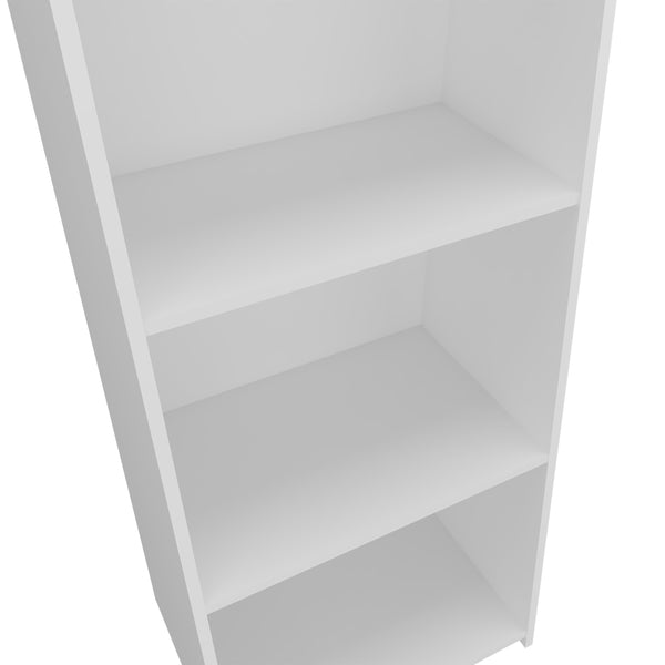 English Elm Anthem Three-Shelf Melamine Bookcase White — Spacious Open Shelves, Durable Modern Storage B128P244987