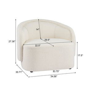 English Elm Amanda Sculptural Boucle Accent Chair Plush Cream Upholstery for Modern Living Spaces N767P381615B