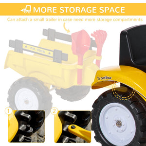 English Elm Aosom Kids Pedal Excavator Toy with Scooping Bucket and Rear Hitch for Ages 3 to 6 W2225P217061