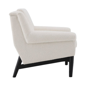 English Elm Modern Boucle Accent Chair Sculpted Flared Arms Birch Legs Mid-century Living Room N723P426251A
