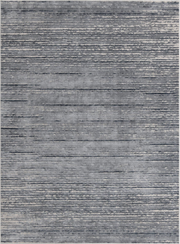 Unique Loom Oasis Calm Machine Made Abstract Rug Gray, Ivory 9' 0" x 12' 2"