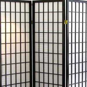 English Elm 70" Tall Japanese-Style 3-Panel Room Divider, Elegant Black Folding Screen For Privacy & Decor B072115956