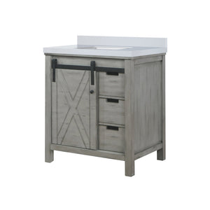 English Elm Ash Grey Bath Vanity 30" W X 22" D With Durable Cultured Marble Top & Ample Storage Solutions B2731P260109