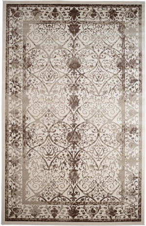 Unique Loom La Jolla Traditional Machine Made Floral Rug Beige, Beige/Brown/Ivory/Light Brown 10' 6" x 16' 5"