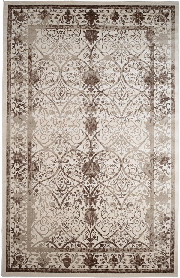 Unique Loom La Jolla Traditional Machine Made Floral Rug Beige, Beige/Brown/Ivory/Light Brown 10' 6" x 16' 5"