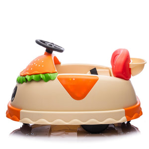 English Elm 12v Kids Hamburger Bumper Ride on Car with 360 Spin Parental Remote and Led Display W1578P299386