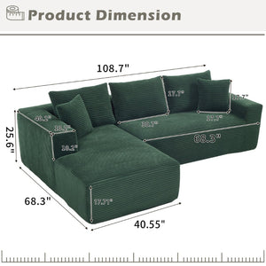 English Elm Modular Cloud Sectional with Oversized Chaise Memory Foam Fill Casual Living Room Sofa W3224S00009