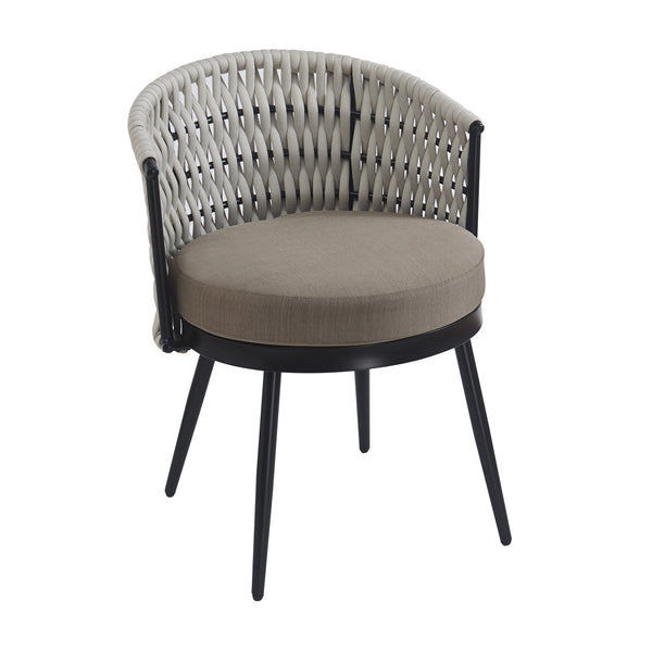 English Elm Christopher Knight Home® - Outdoor Dining Chair with Metal Frame & Handwoven Rope, Weather-Resistant Cushioned Seat for Patio Comfort and Stylish Alfresco Seating Beige,khaki N770P290585C