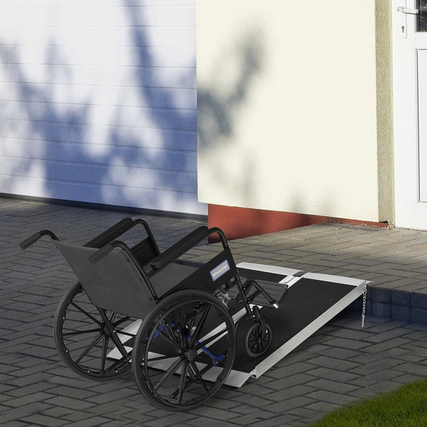 English Elm Homcom Folding Aluminum Wheelchair Ramp 3ft Non-slip 600lb Capacity Doorways W2225P229445