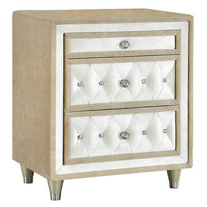 English Elm Justine California King Bedroom Set Velvet Upholstered French Provincial Glam Style B062S00774