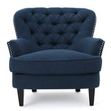 Christopher Knight Home® - Noble House - Tafton Dark Blue Fabric Club Chair