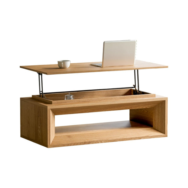 English Elm 43.3'' Wood Veneer Lift Top Coffee Table with Hidden Storage for Living Room Natural Wood W1435P453251