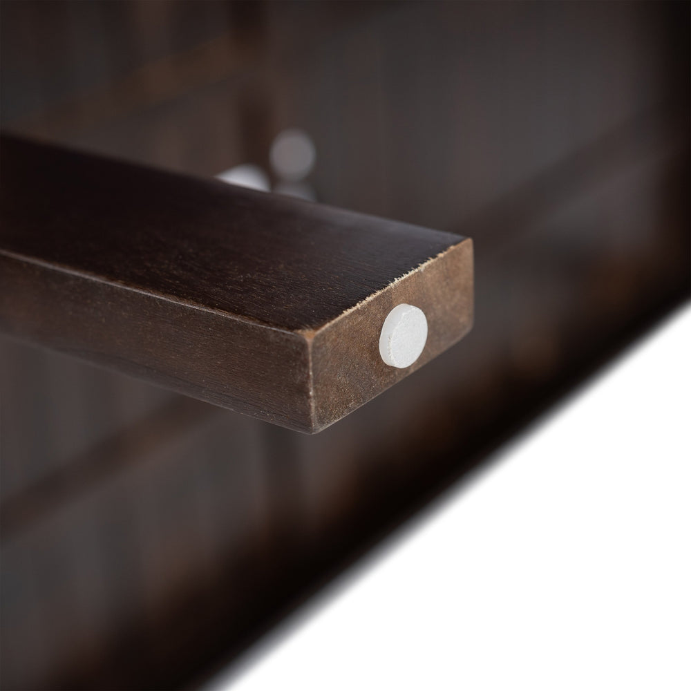 English Elm Patio 7-Piece Acacia Wood Dining Set with Removable Beige Cushions, Durable 330lb Chairs N719Z000090D