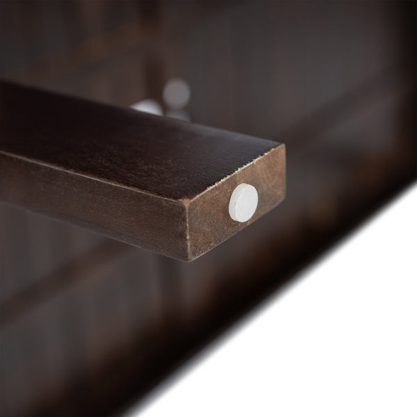 English Elm Patio 7-Piece Acacia Wood Dining Set with Removable Beige Cushions, Durable 330lb Chairs N719Z000090D