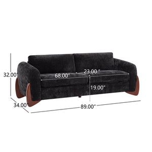 English Elm Christopher Knight Home® - 89"L Chenille Sofa - Elegant Black Seating With Plush Cushions & Durable Design For Modern Living Rooms N771P345832H_N771P345833H