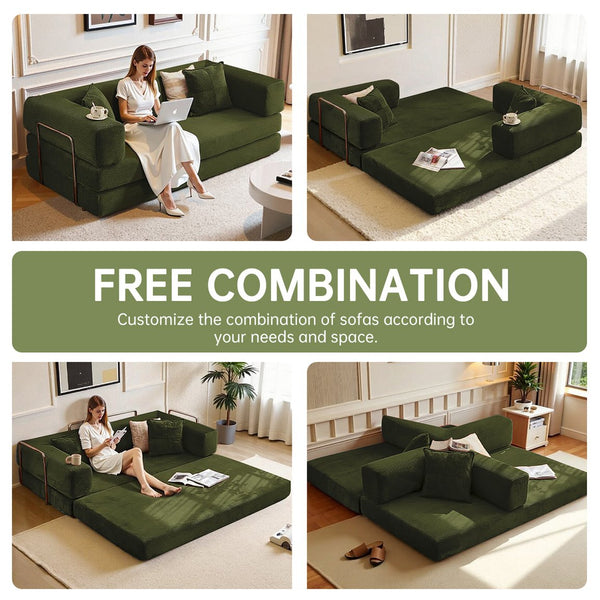 English Elm 2-In-1 Convertible Modular Sofa Bed With Memory Foam - Space-Saving Comfort For Small Spaces! W3653P355618