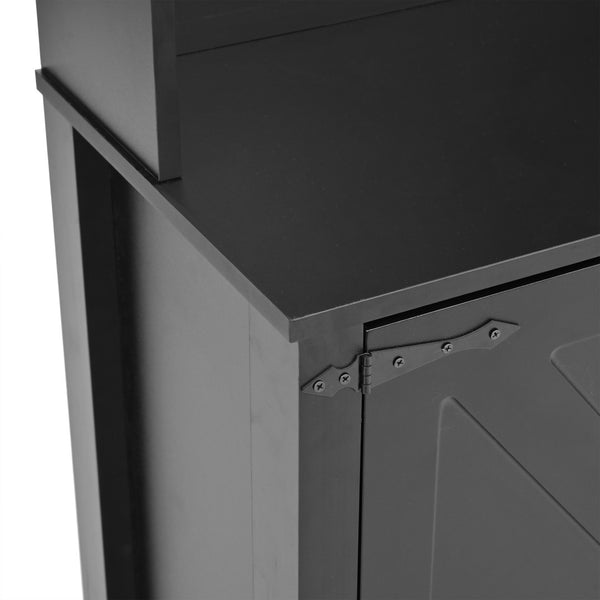 English Elm On-Trend 4-In-1 Farmhouse Hall Tree: Movable Bench, 7 Hooks, Shoe Storage & Rustic Style For Entryway N721P205788B-GIGA