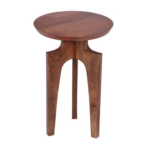 English Elm Christopher Knight Home® - 3-Legged Mango Wood Round End Table in Honey Finish — Midcentury Solid Wood, Plank Surface Appeal N768P202489H