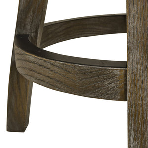 English Elm Jennifer Taylor Home - Henry 27" Armless Swivel Counter Height Bar Stool Heathered Linen Upholstered High Back Support White B2719P238375