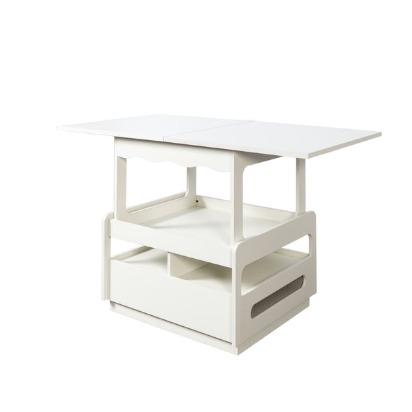 English Elm 3 3-in-1 Deformed Coffee Table with Storage Cabinet — Convertible Lift Top, Modular Layout for Living Room W331P280668